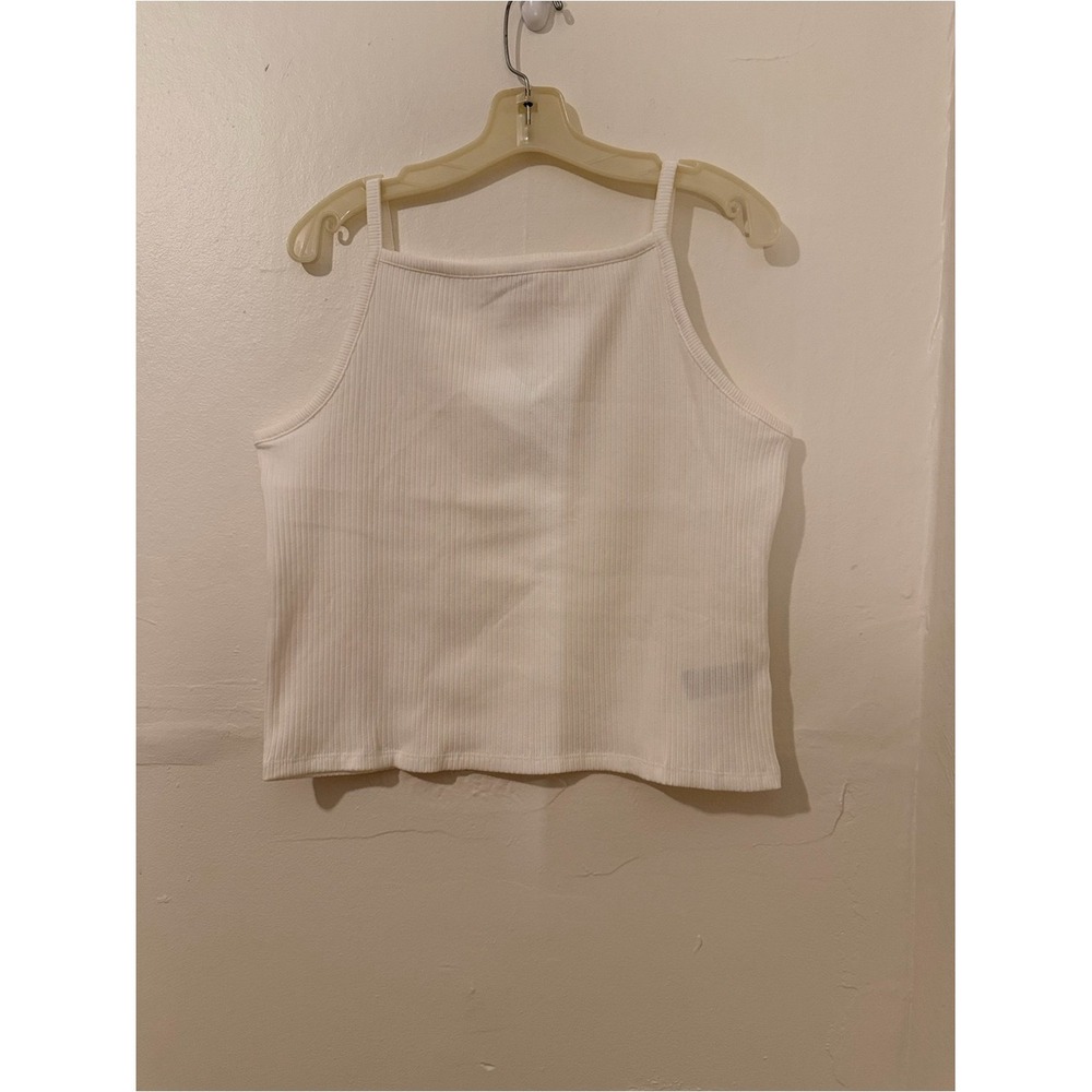 Old Navy Ribbed Square-Neck Tank Bundle of 2-White and Pink NWT